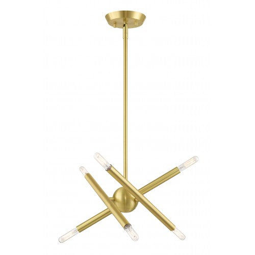 LIVEX 6 Light Satin Brass Chandelier
