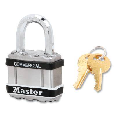 Master Lock® Wide Commercial Magnum Laminated Steel Padlock, Alike Keyed, No 2035, 1 in Shackle Height, 1 3/4 in Body Width, Silver, M1KASTS 2035