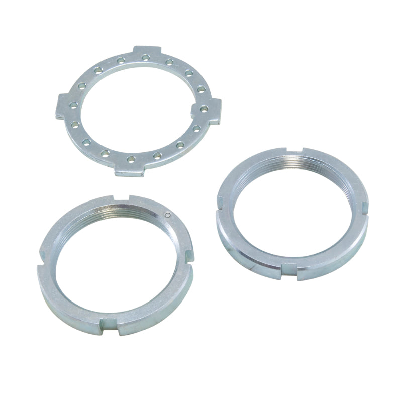 YUKON GEAR & AXLE Yukon Gear Replacement Spindle Nut Kit for Dana 50 and 60 w/two 4 slot type Nuts & Washer
