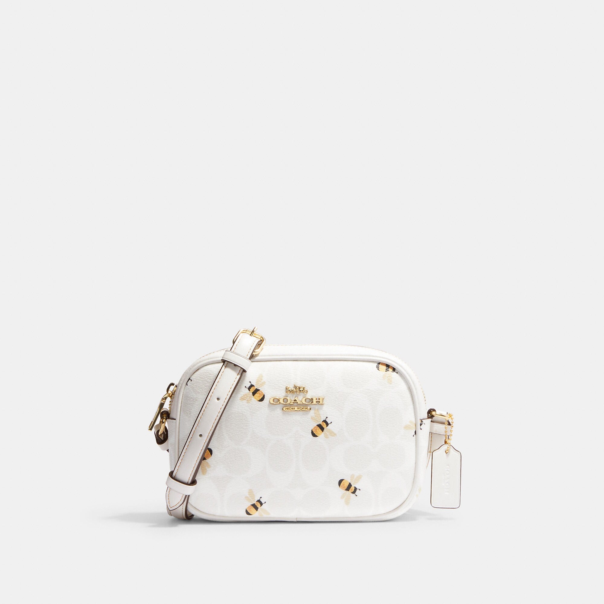 2037 Coach Outlet Mini Jamie Camera Bag In Signature Canvas With Bee Print