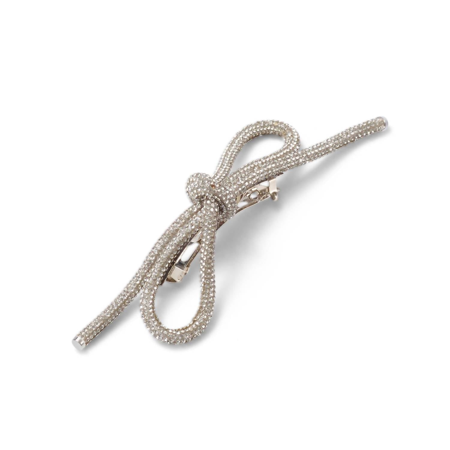 2244 Women's Sasha Crystal Bow Barrette In Rhodium