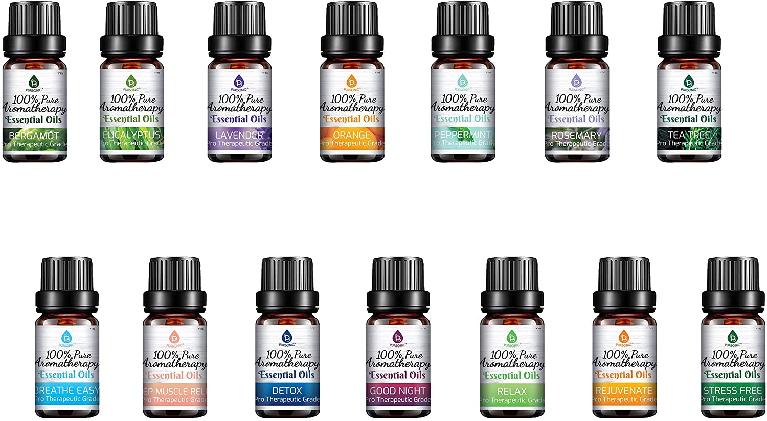 2154 100% Pure Essential Aromatherapy Oils Gift Set 10ML (14 Pack Blends)