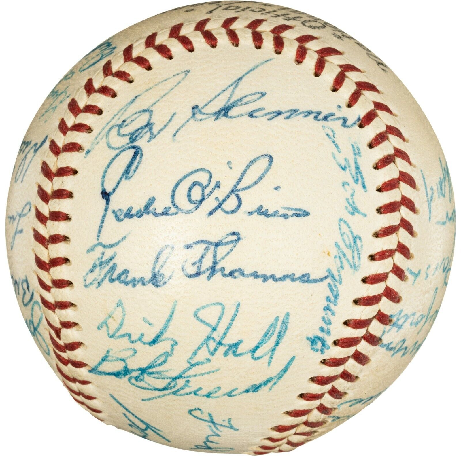 SHOWPIECES SPORTS Beautiful Roberto Clemente 1956 Pittsburgh Pirates Team Signed Baseball PSA DNA.