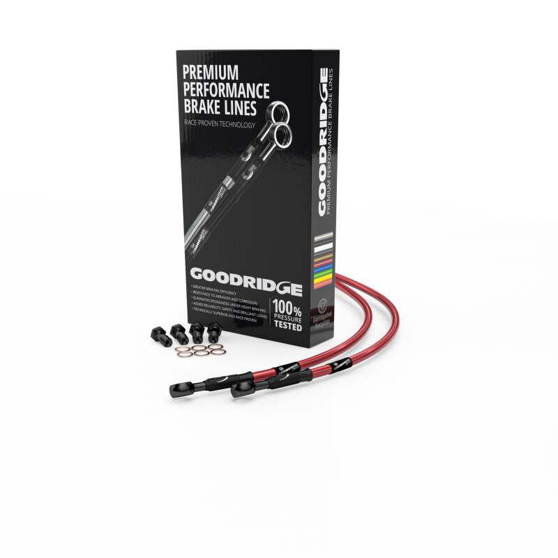 Goodridge 06 08 Honda F/Blade CBR1000RR Race Red Brake Lines w/Black Fittings