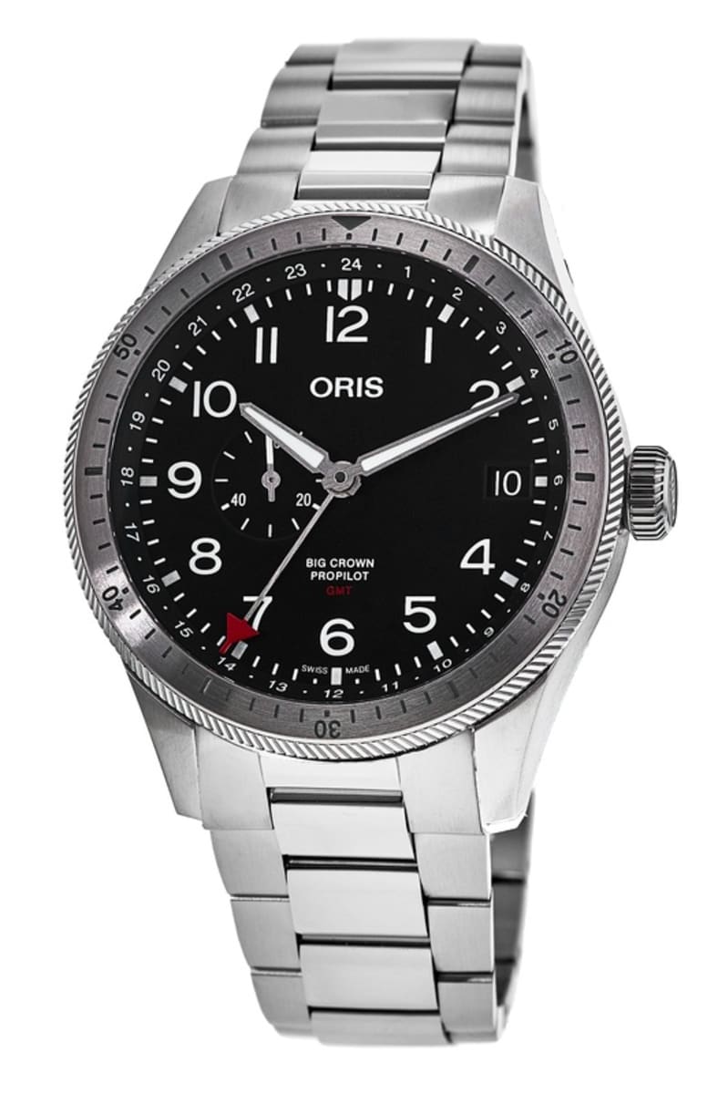 2818 Oris Big Crown ProPilot Timer GMT Automatic Black Dial Steel Men's Watch 01 748 7756 4064 07 8 22 08