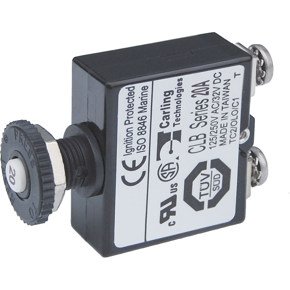 BLUE SEA SYSTEMS Blue Sea Push Button Reset Only Screw Terminal Circuit Breaker   20 Amps [2134]