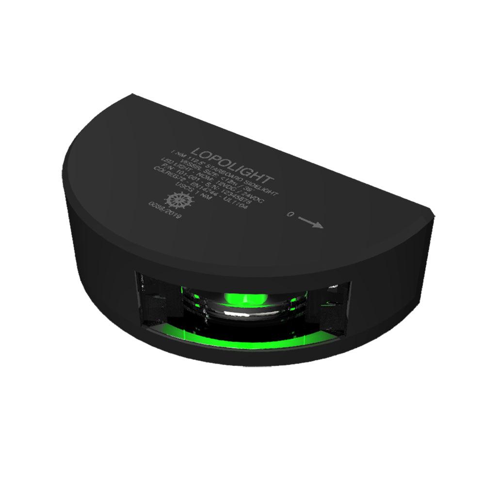Lopolight Series 101 001   Starboard Side Light   1NM   Vertical Mount   Green   Black Housing [101 001 B]