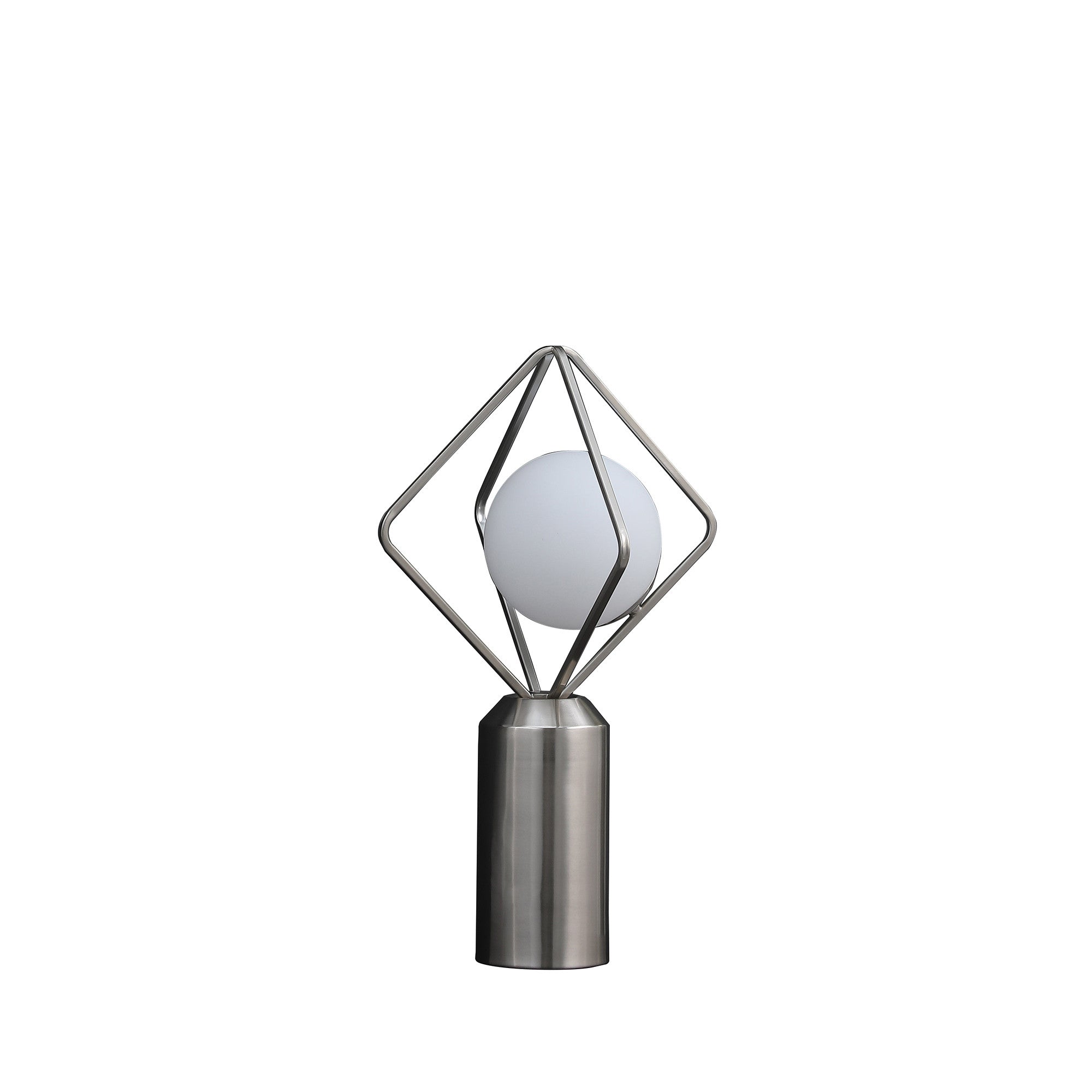 2736 20" Silver Geometric Pedestal Contemporary Table or Desk  Lamp