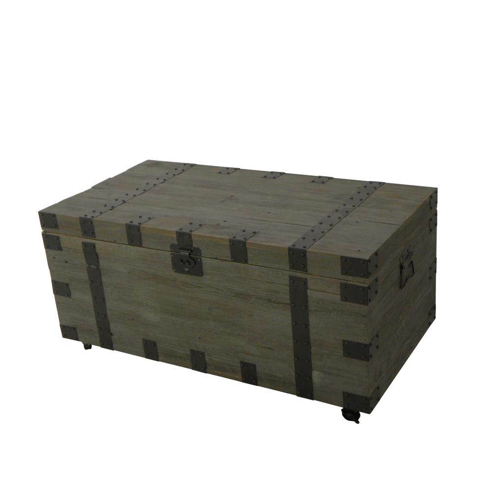 2736 Trunk Coffee Table With Reclaim Wood And Black Metal