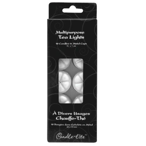 CANDLE LITE Candle Lite 4542595 10 Count Pack of White Unscented Tea Light Candles
