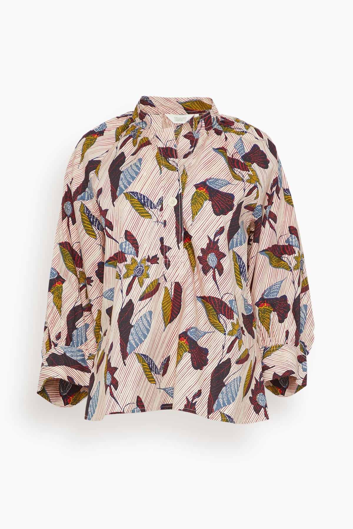 TOAST Catrin Floating Print Cotton Poplin Shirt in Spring Green