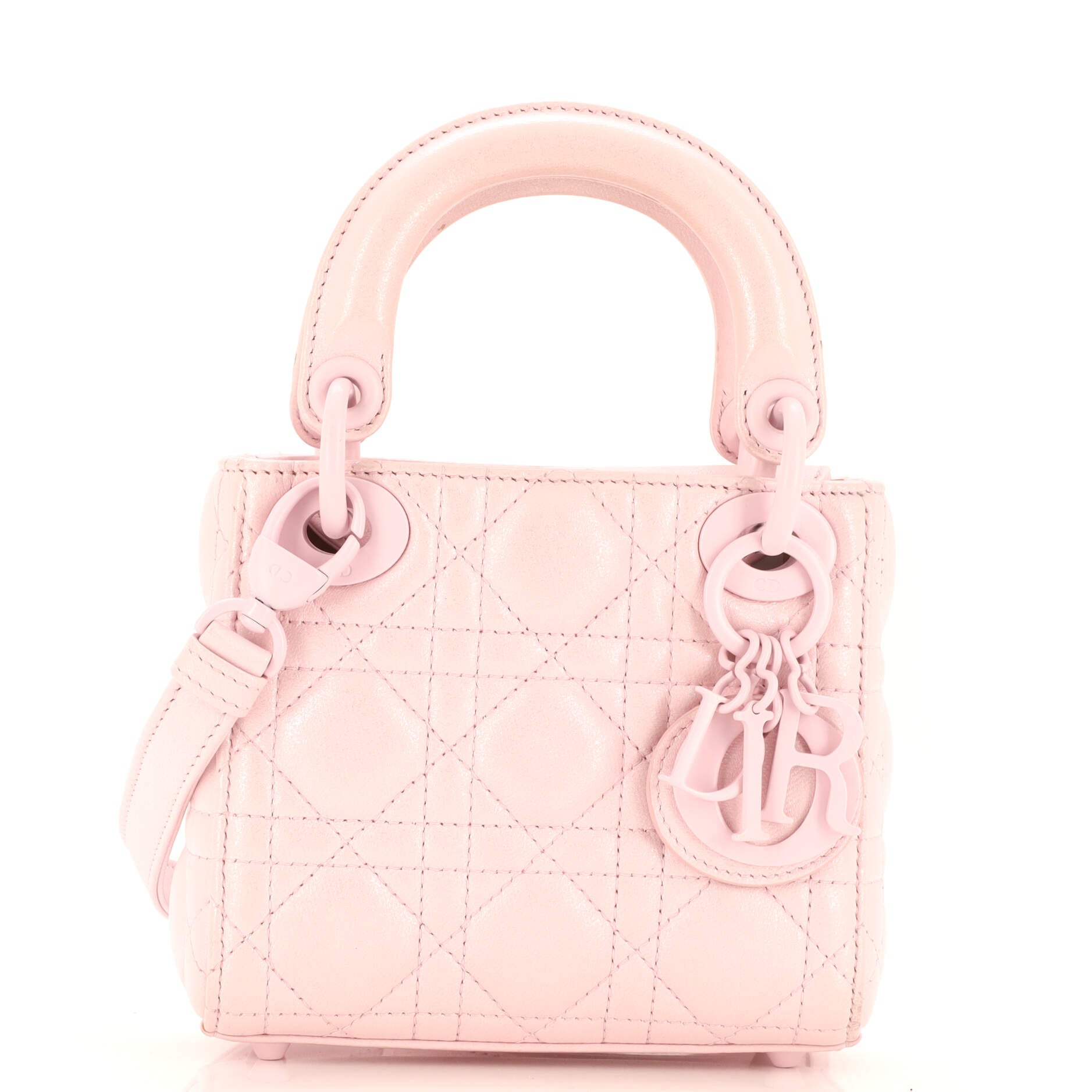 2860 Lady Dior Bag Cannage Quilt Iridescent Leather Micro