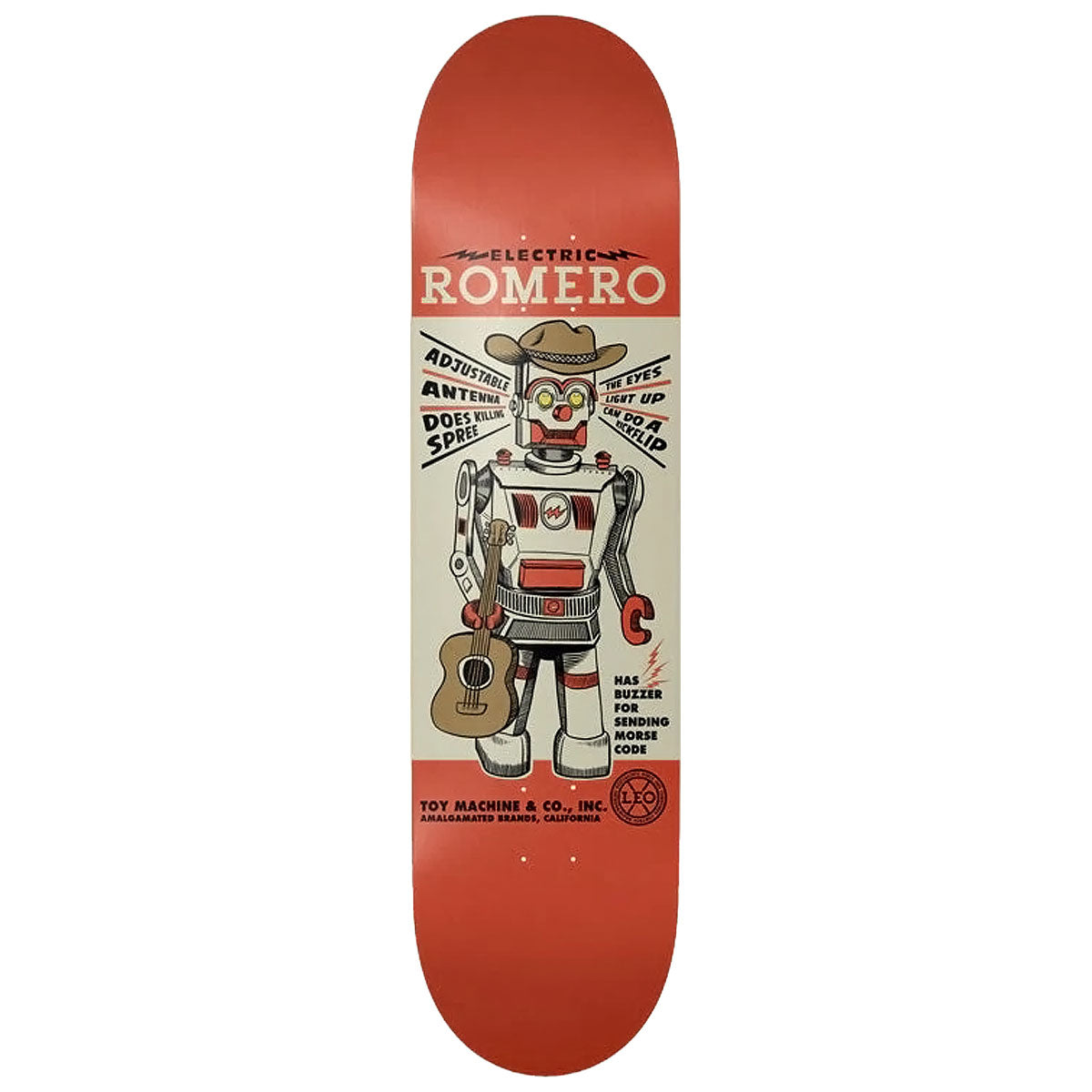 TOY MACHINE SKATEBOARDS Toy Machine Romero Robot Skateboard Deck   8.50"