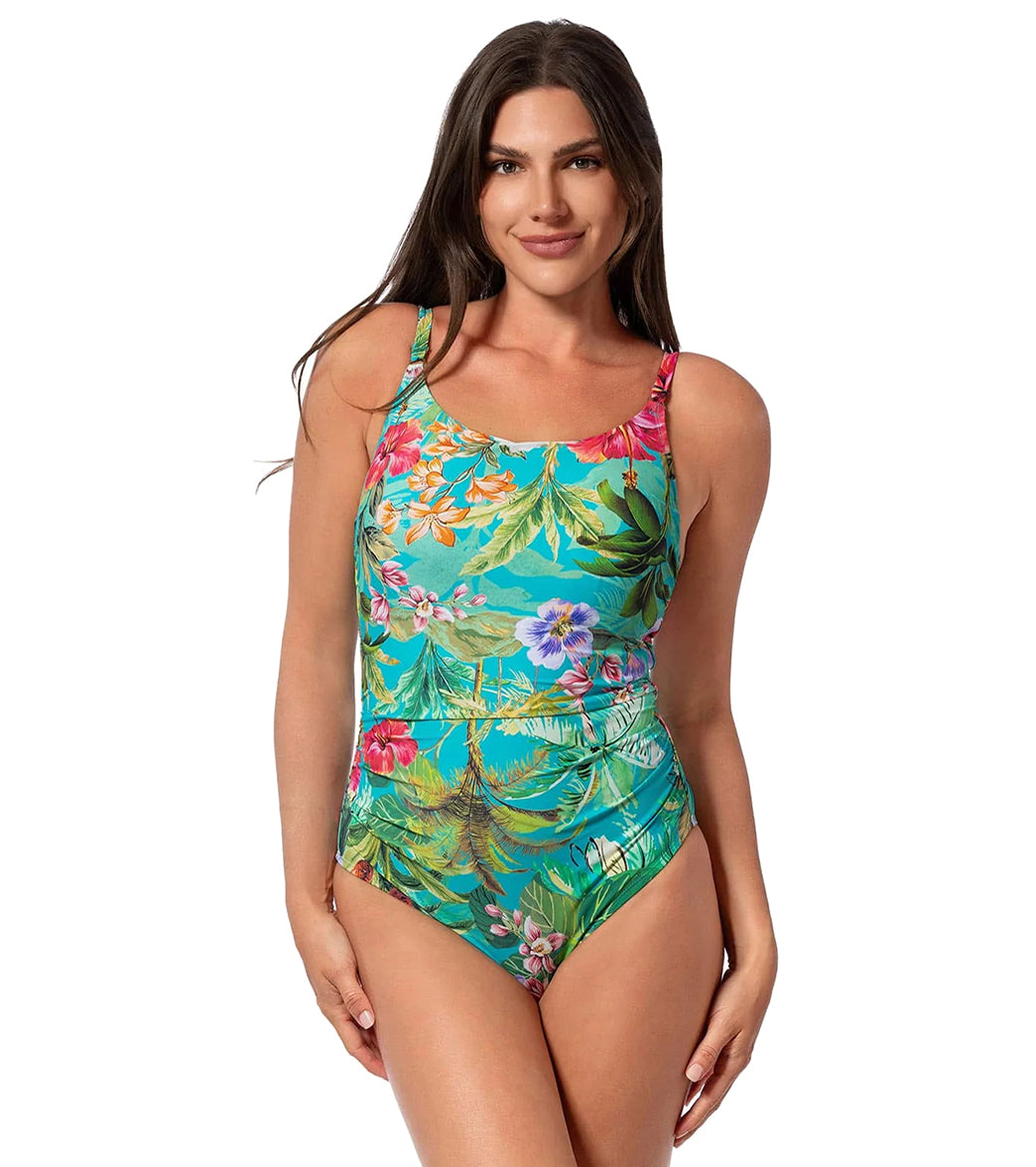 Jantzen Women's Palms and Tropics Lingerie One Piece Swimsuit
