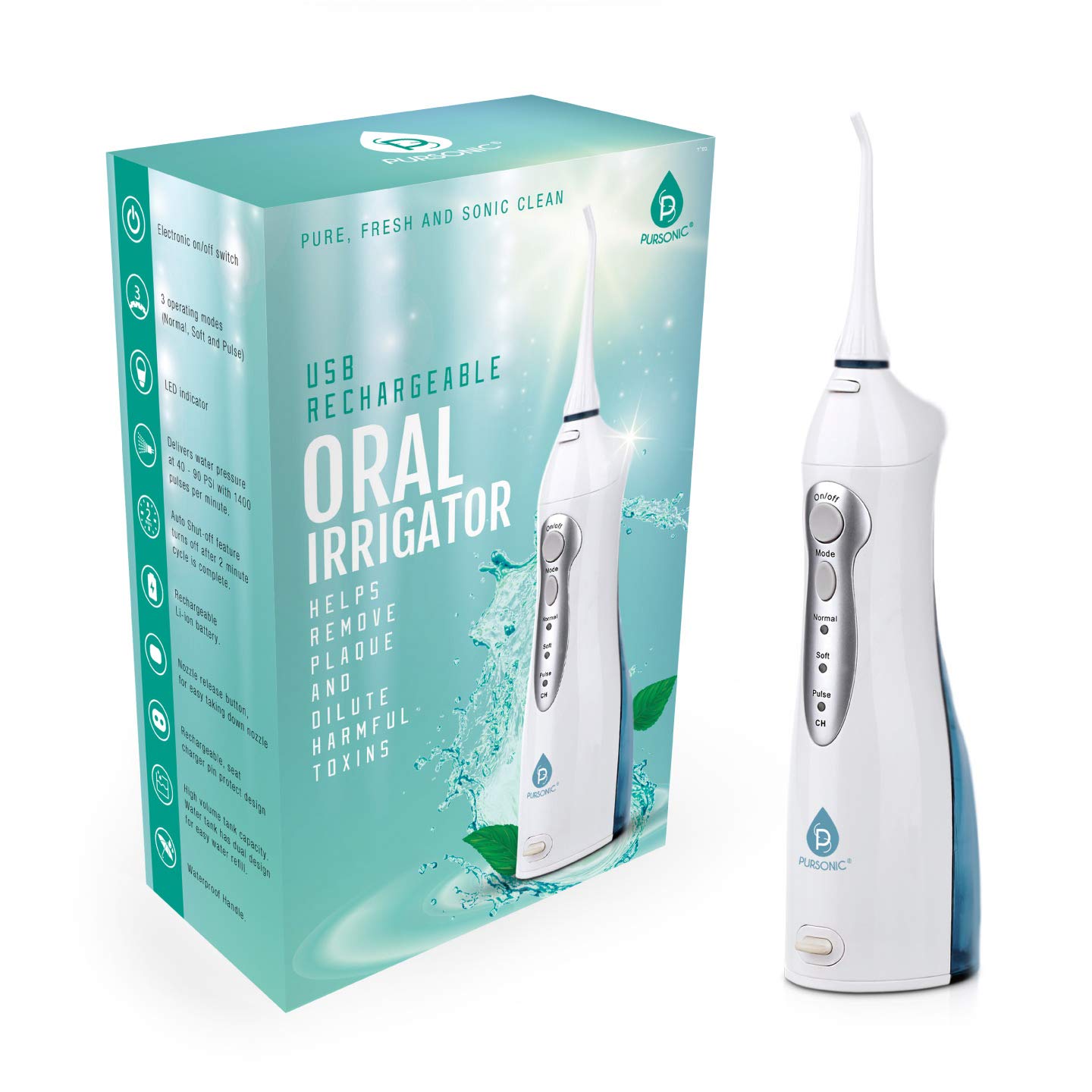2154 USB Rechargeable Oral Irrigator Water Flosser  Helps Remove Plaque And Dilute Harmful Toxins
