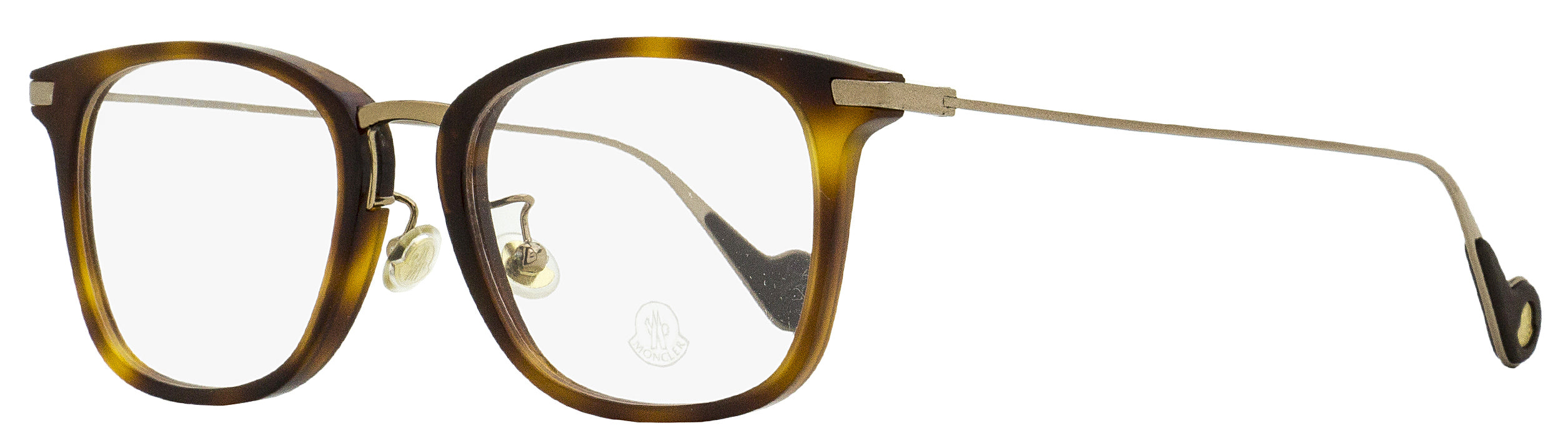 2279 Moncler Men's Rectangular Eyeglasses ML5075D 52A Havana Bronze 52mm
