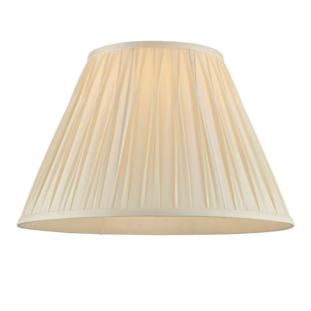 ENDON Ivory Pinch Pleat Silk Lamp Shade, 40cm