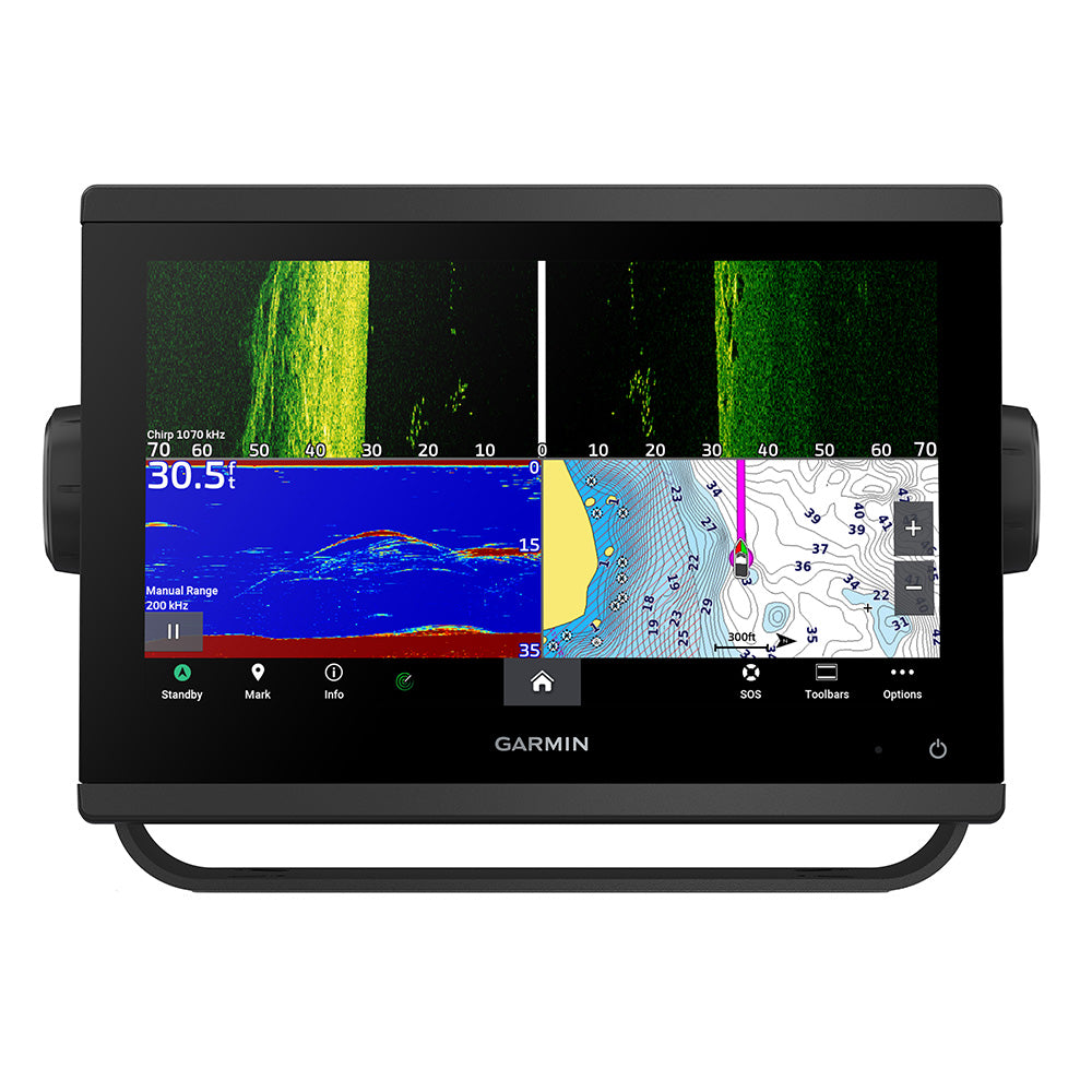 Garmin GPSMAP 943xsv GPS Chartplotter with Touchscreen, SideVu, ClearVu and Traditional CHIRP Sonar with Navionics+ Mapping