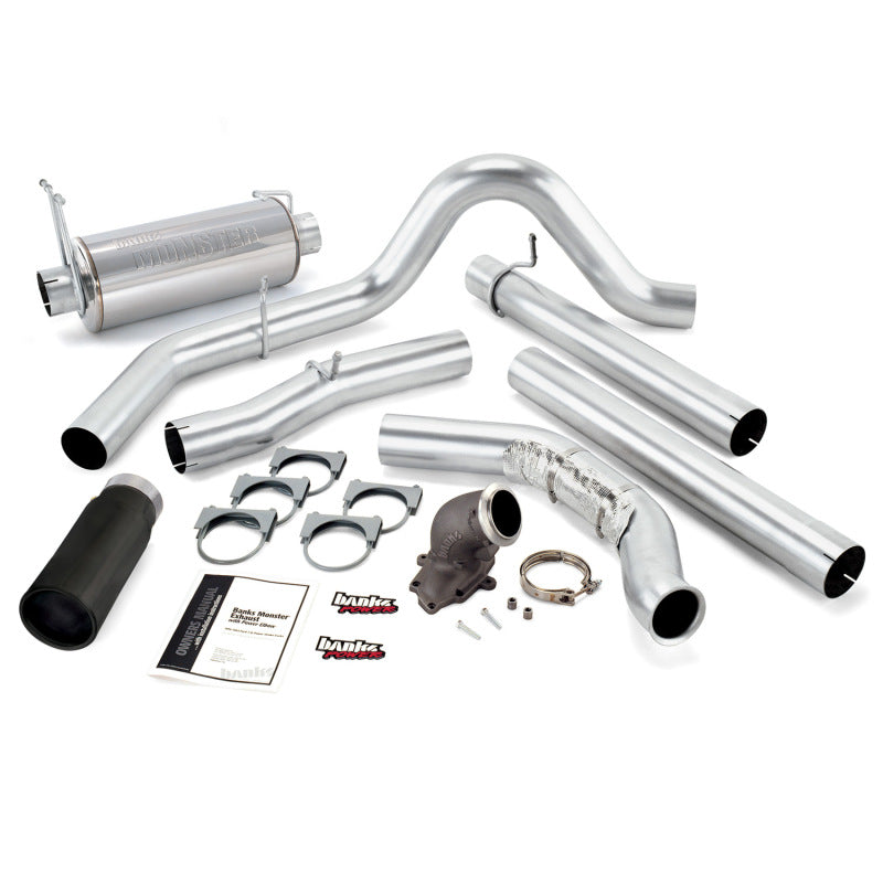 Banks Power 99 03 Ford 7.3L Monster Exh w/ Power Elbow   SS Single Exh w/ Black Tip