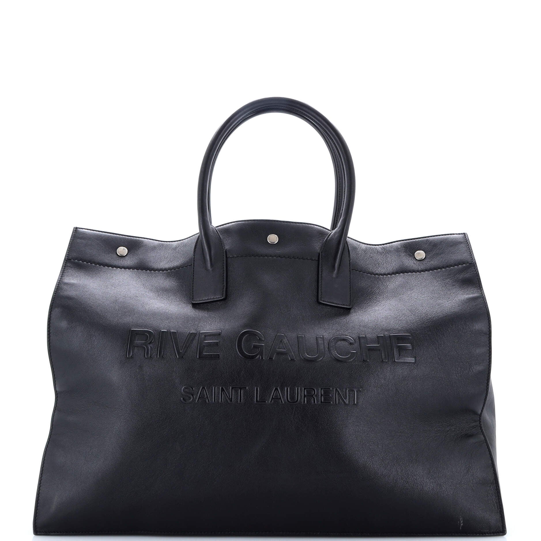 2860 Rive Gauche Shopper Tote Embossed Leather Large