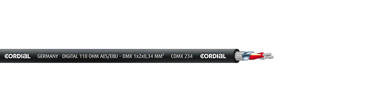 Cordial DMX FLEX cable, 1x2x0.34mm², Ø6.0mm