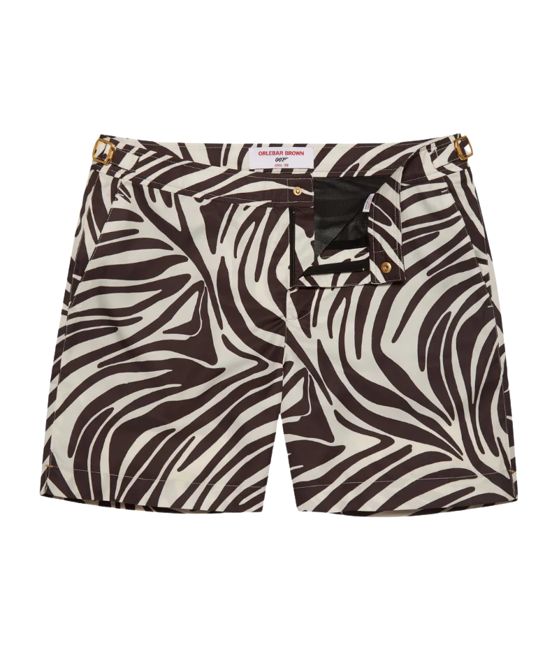 ORLEBAR BROWN Bulldog Golden Gun Zebra in Truffle Latte