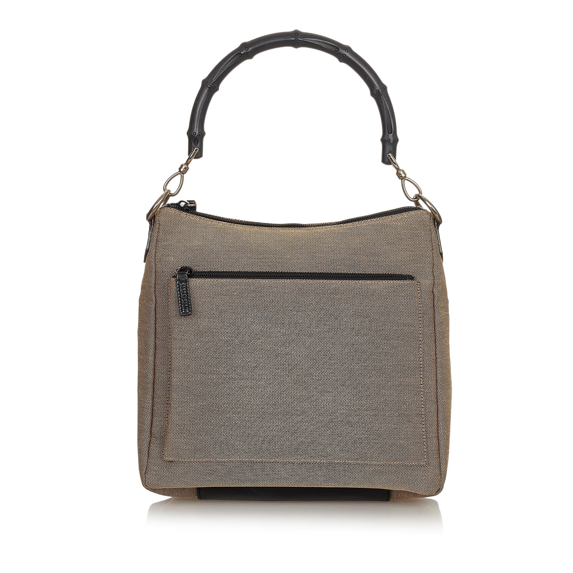 Gucci Bamboo Canvas Handbag (SHG fCN2xU)