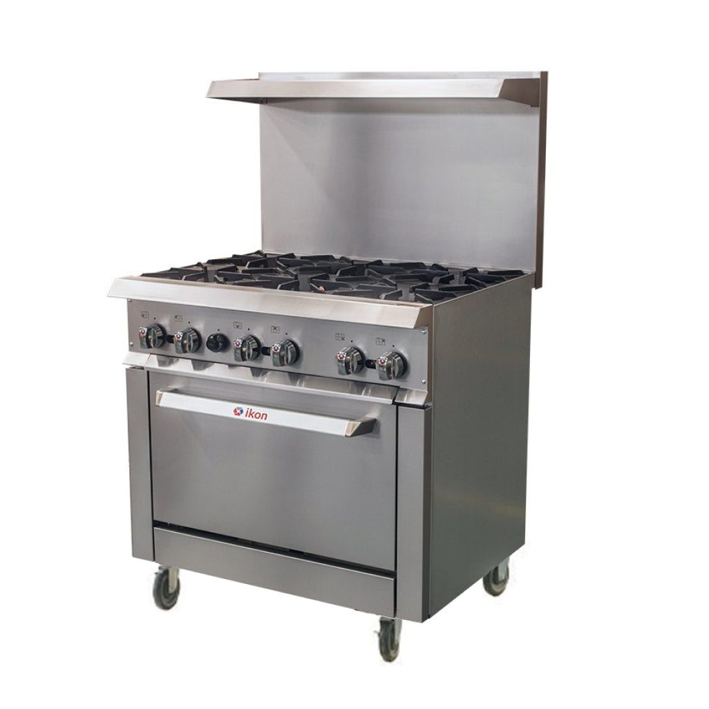 Ikon IR 6 36 36" 6 Burner Gas Range with Standard Oven   190,000/213,000 BTU