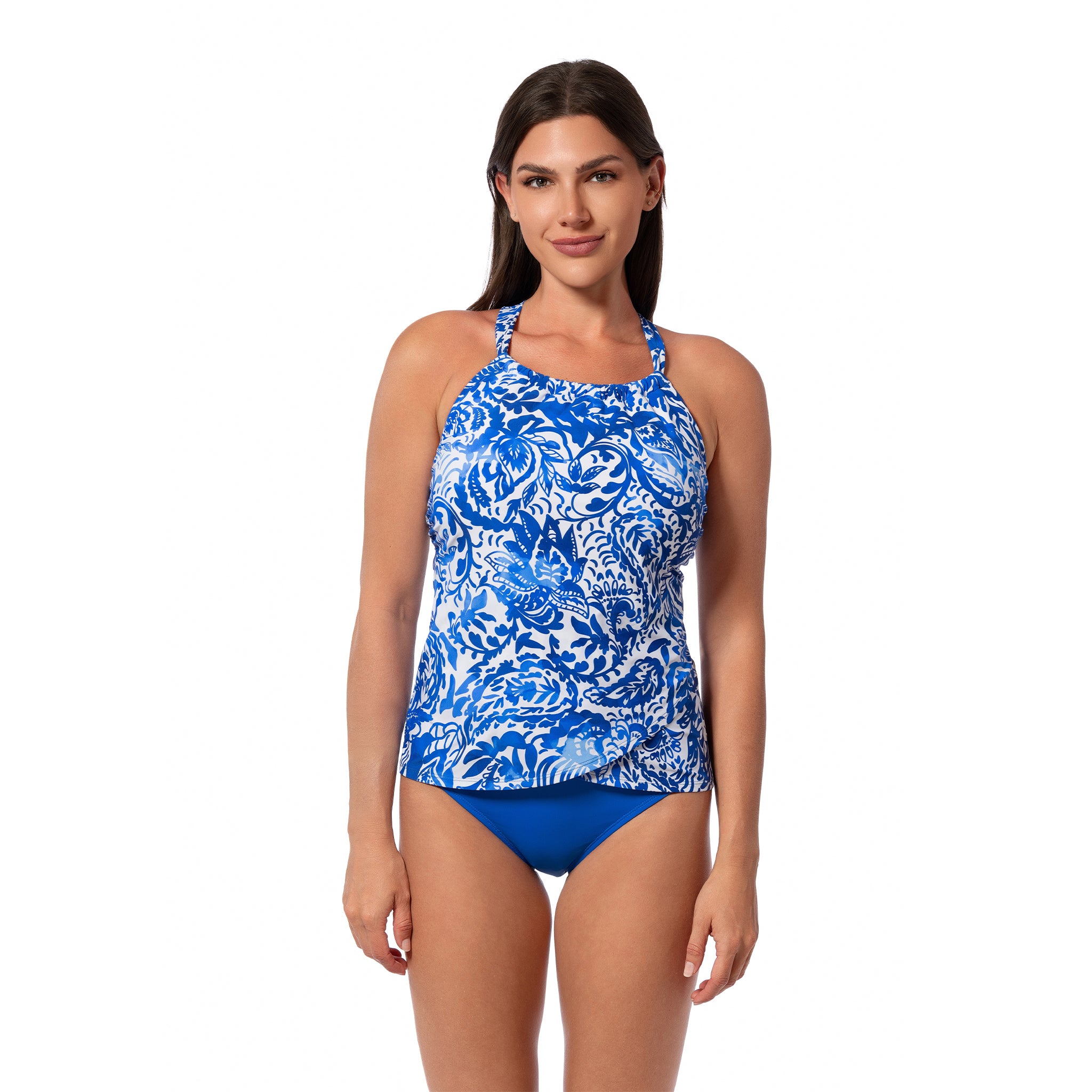 JANTZEN ARABESQUE BIANCA DRAPED TANKINI TOP