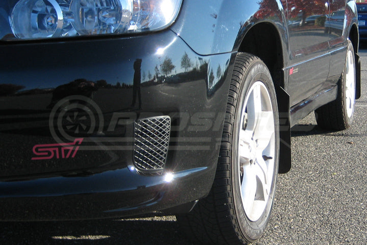Rally Armor Basic Mud Flaps Black/Black Logo   Subaru Forester Inc XT SG 03 08