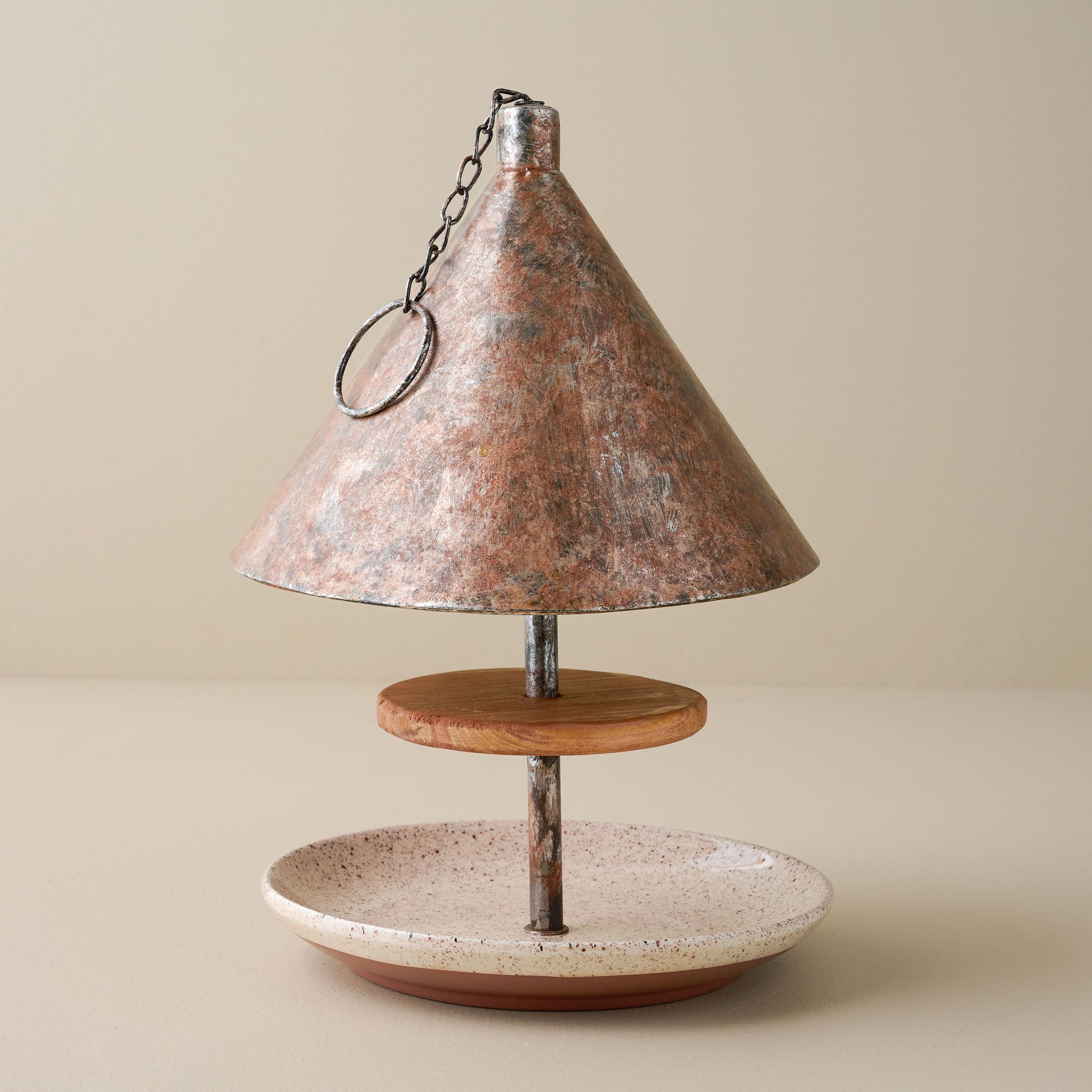 VND0207 SULLIVAN'S Speckled Ceramic Bird Feeder