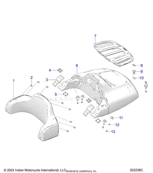 OFF ROAD EXPRESS Backrst Upper Thin Uprem by Polaris
