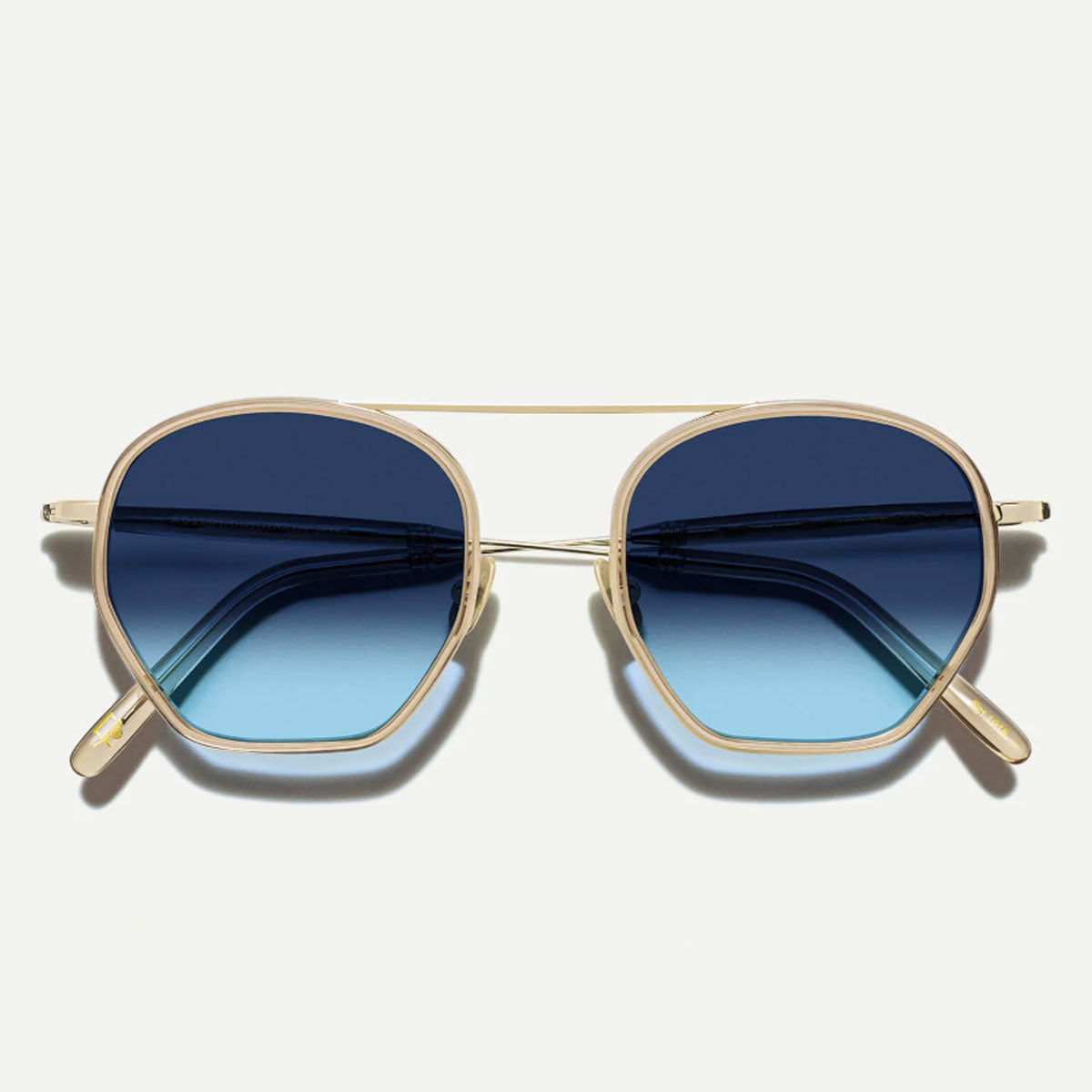 Moscot Occhiali da Sole KUGEL Cinnamon Oro Blu Sfumato Unisex