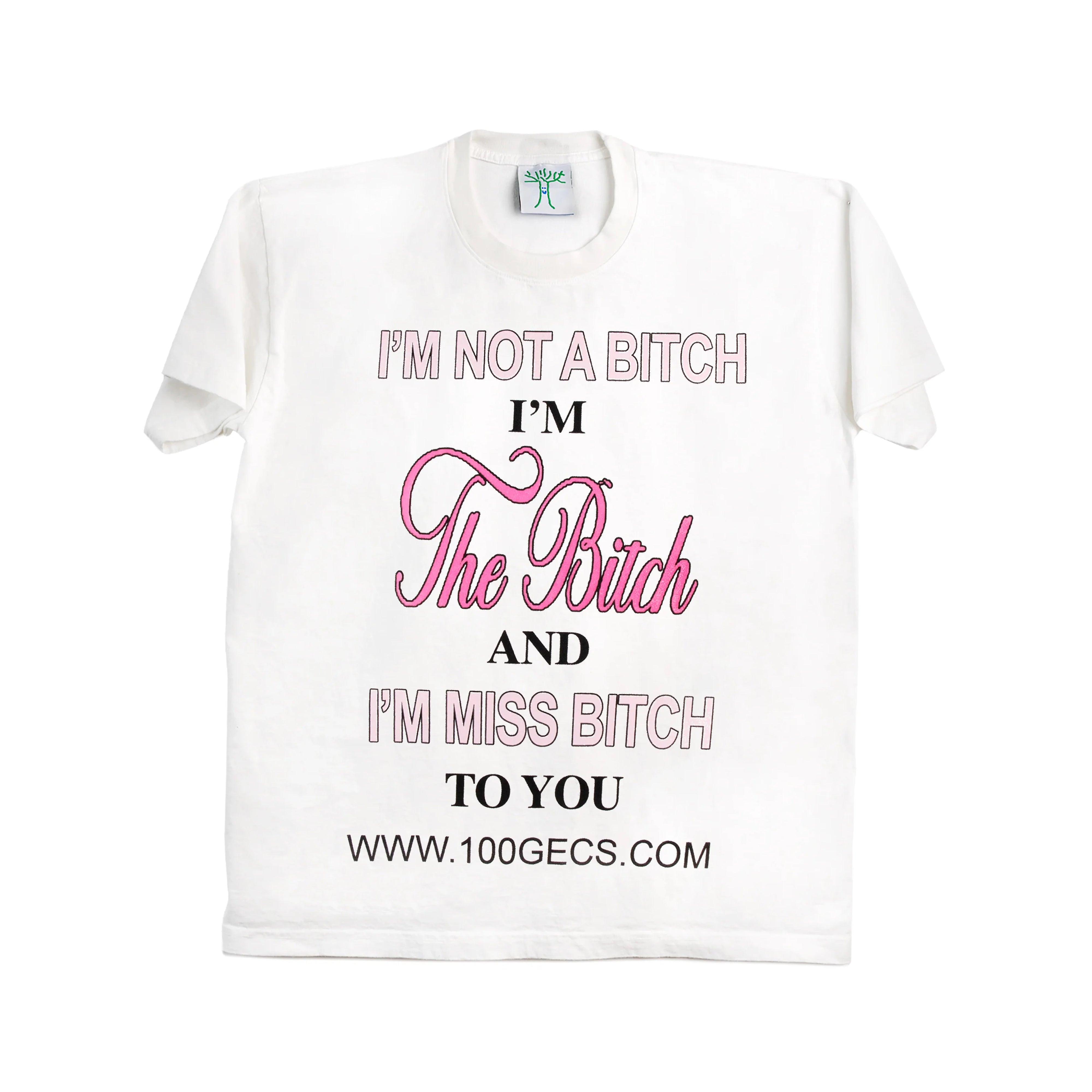Online Ceramics x 100 Gecs   Men's Miss Bitch Tee   (White)