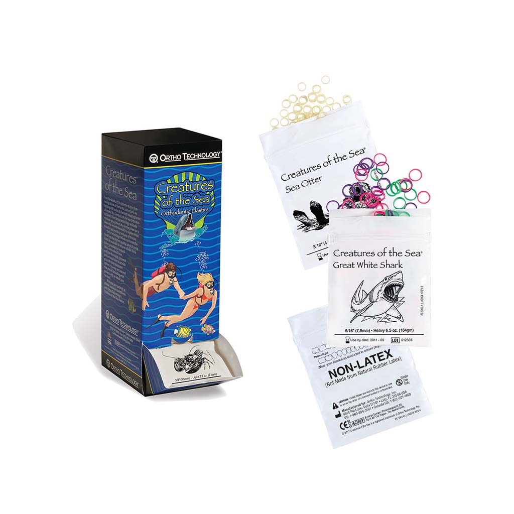 Ortho Technology Latex Elastics Killer Whale, 5/16", 2.5oz Light, 50x100Pcs/Pack