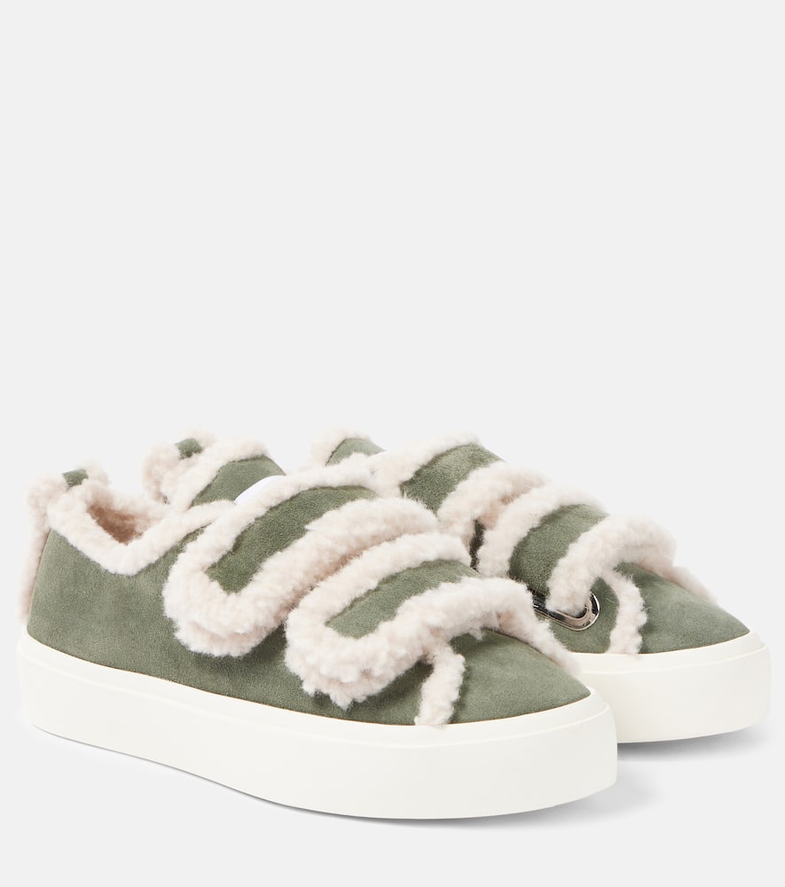 Inuikii Shearling trimmed suede sneakers