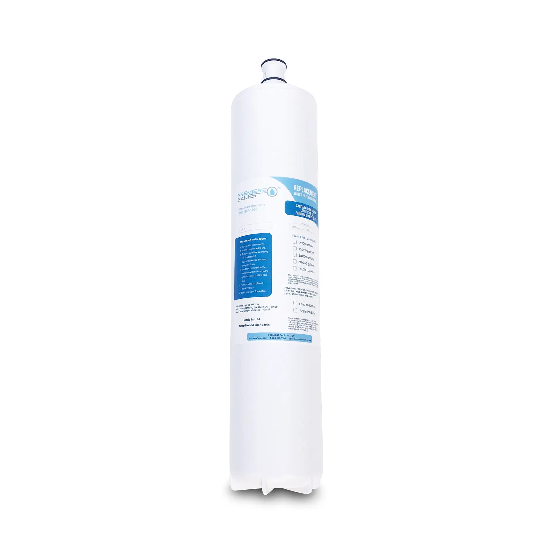 PREMIERE SALES 2 Year Replacement Water Filter Cartridge for Body Glove Water Filter BG 12000 / BG 12000C