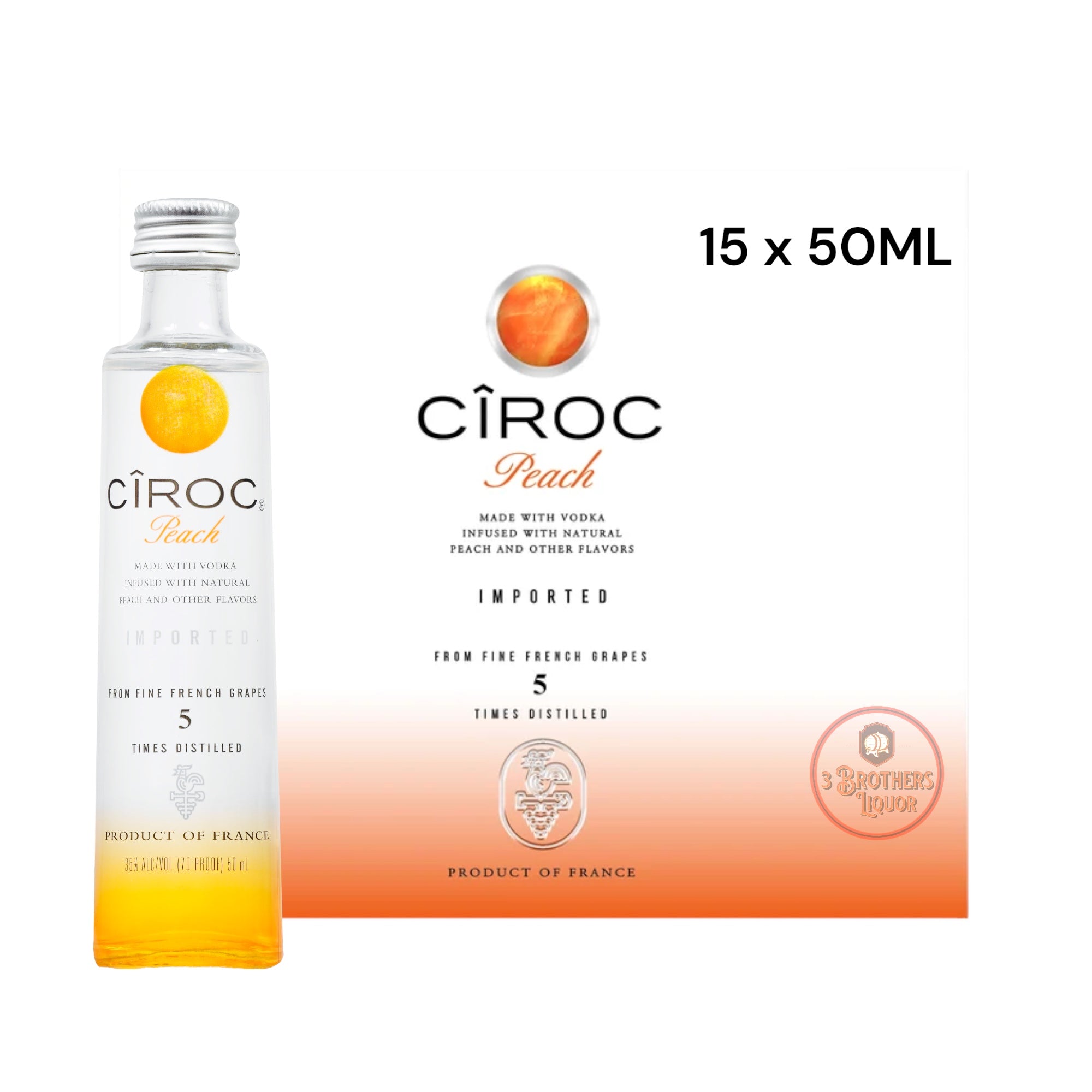 Ciroc Peach Flavored Vodka Mini Shots (15 of 50ML)