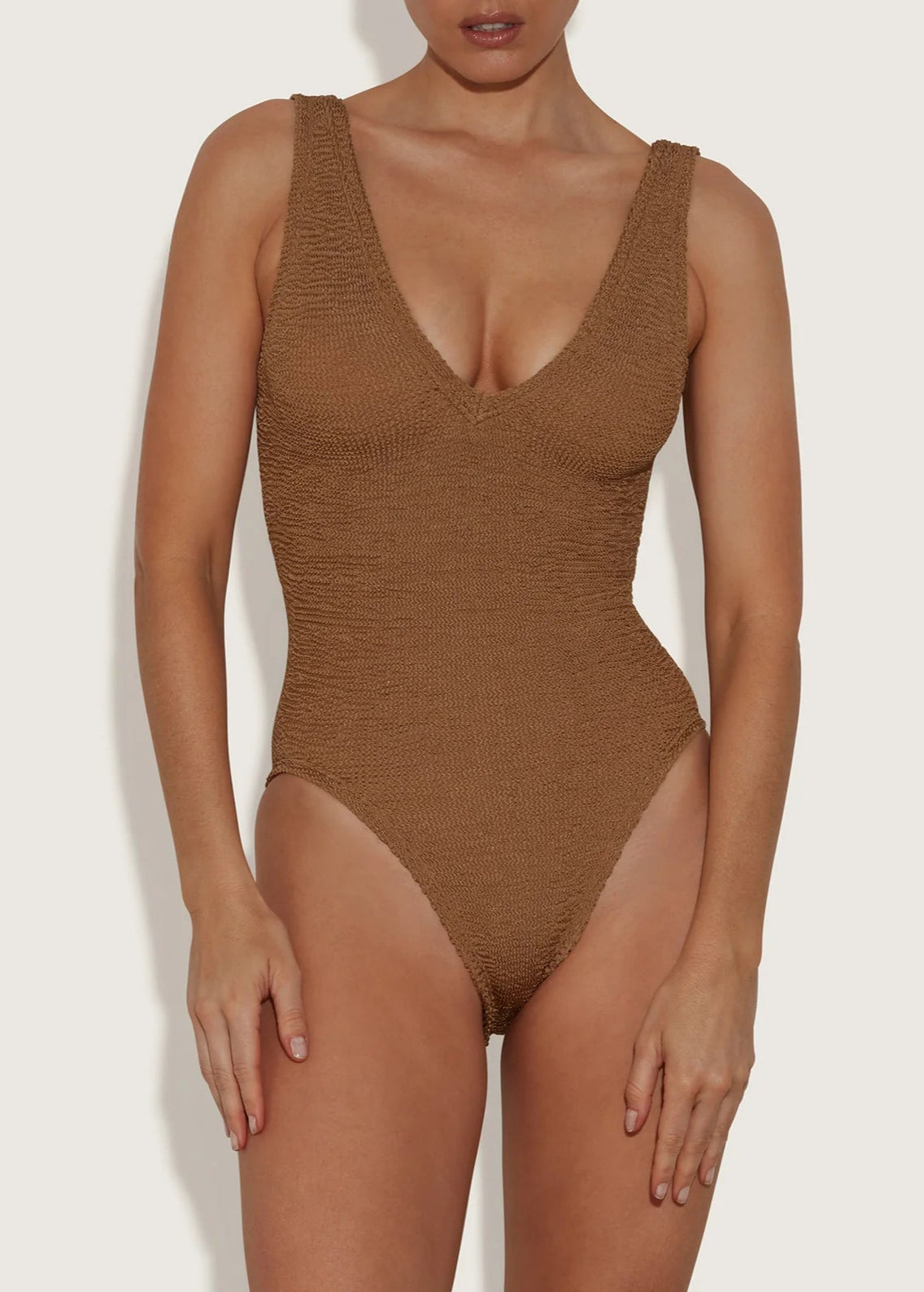Sadie swim metallic cocoa   Hunza G