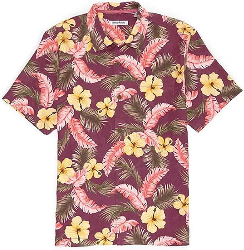 TOMMY BAHAMA MENS Tommy Bahama Brighton Blooms Camp Shirt   Dark Reserve