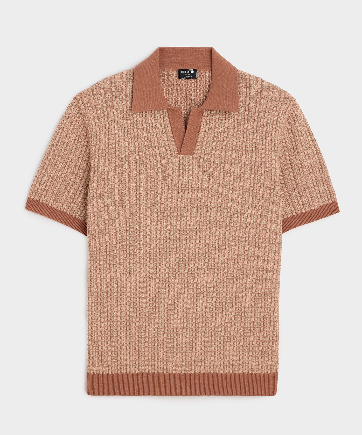 TODD SNYDER Linen Geometric Montauk Sweater Polo