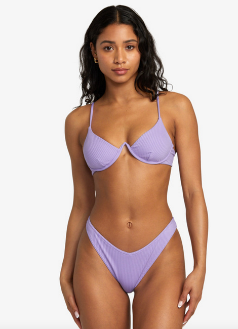 RVCA Second Life Invert V Wire Bra Bikini Top   Iris