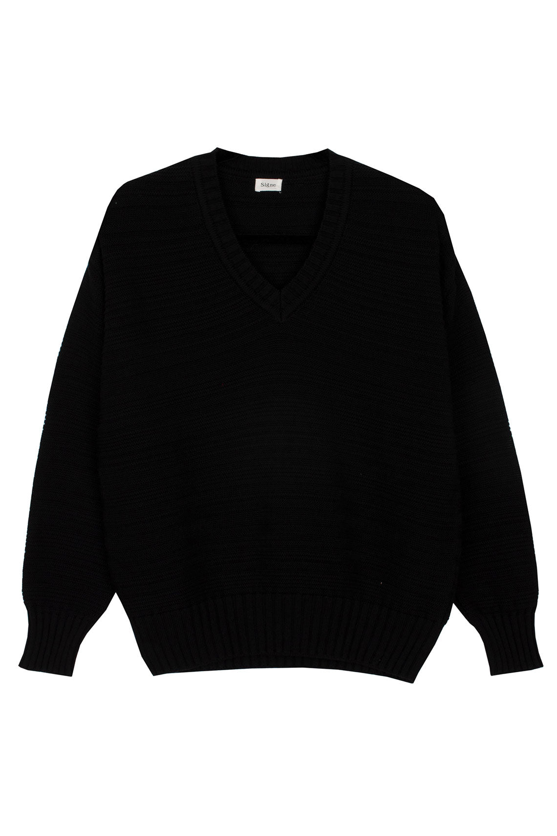 SIGNE Black Oda V neck Sweater