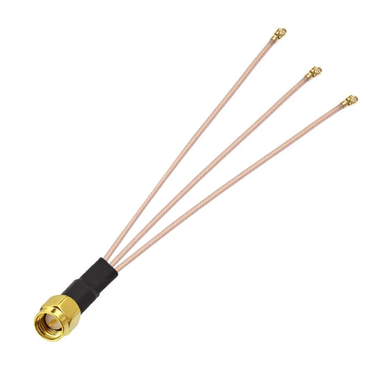 GARSUPPLY 1 In 3 IPX To SMAJ RG178 Pigtail WIFI Antenna Extension Cable Jumper(20cm)