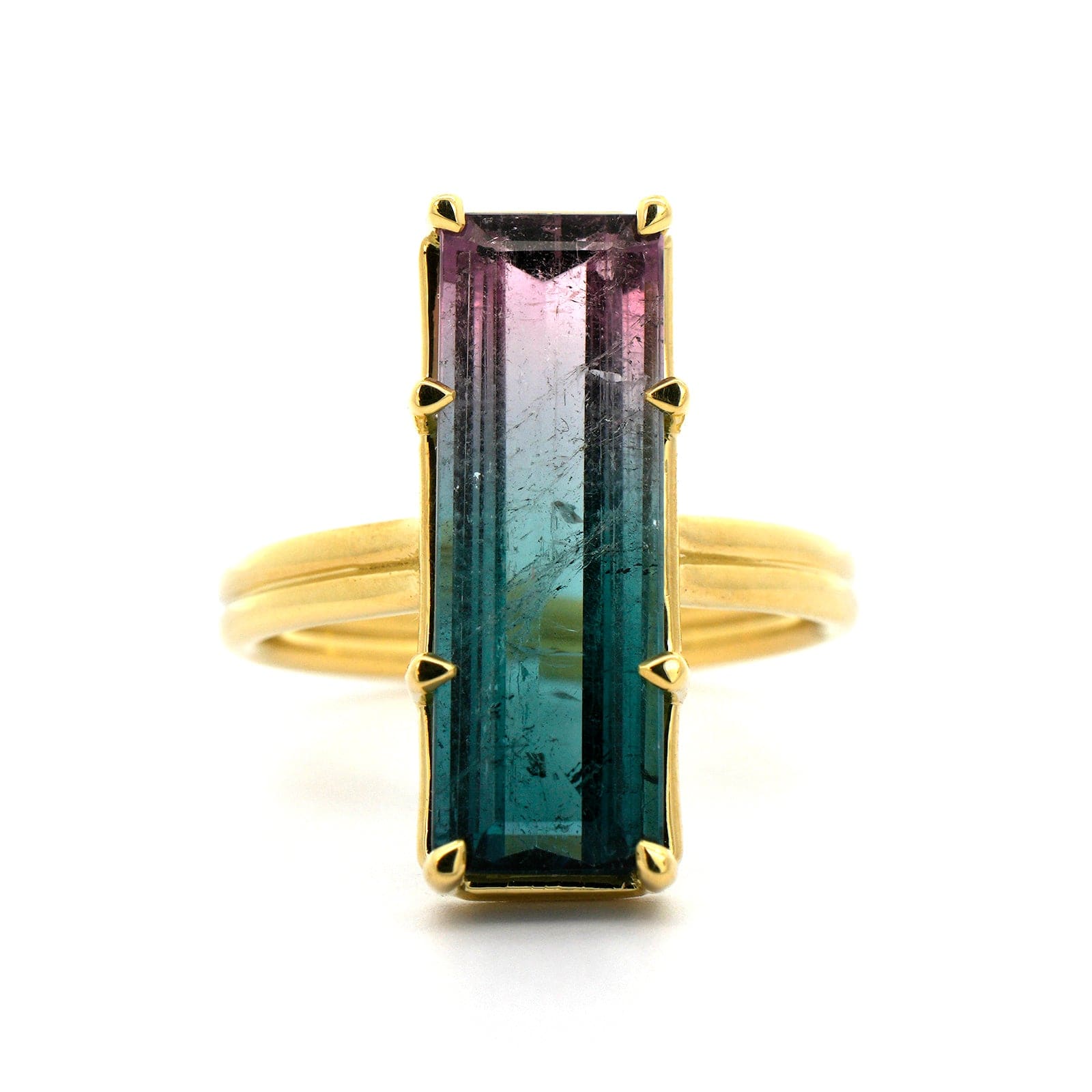 TATE 18K Yellow Gold Bi Color Tourmaline Ring