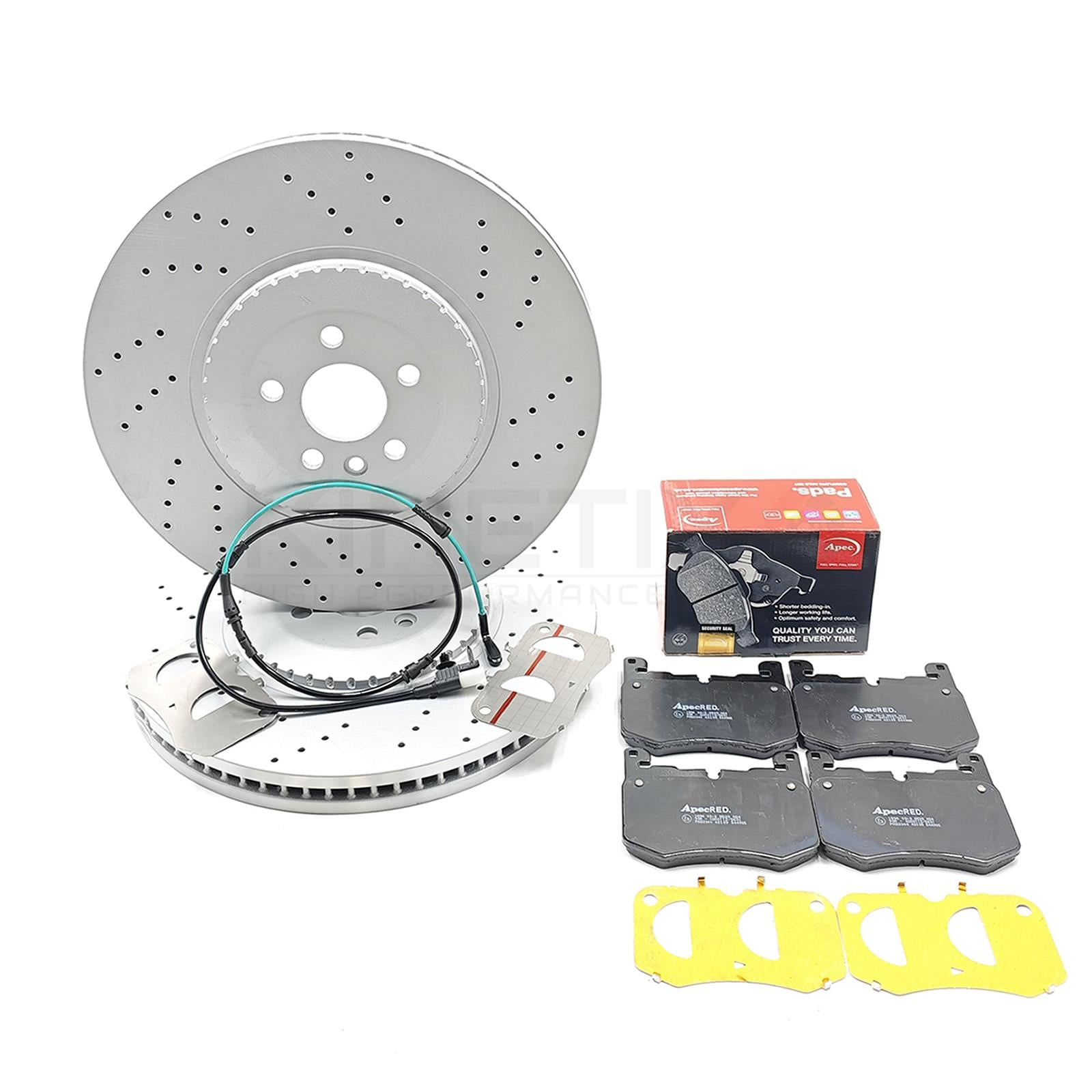 KINETIX FOR RANGE ROVER VELAR SV JAGUAR F PACE SVR 5.0 V8 FRONT BRAKE DISCS PADS SENSOR