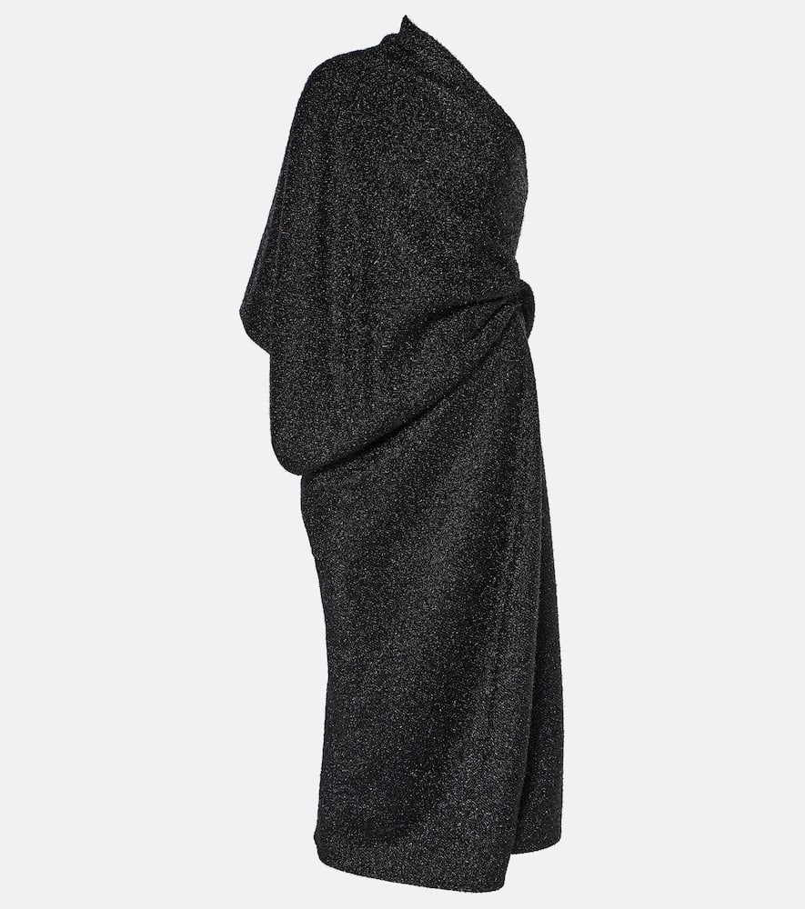 The Row Dorota draped lam√É¬© midi dress