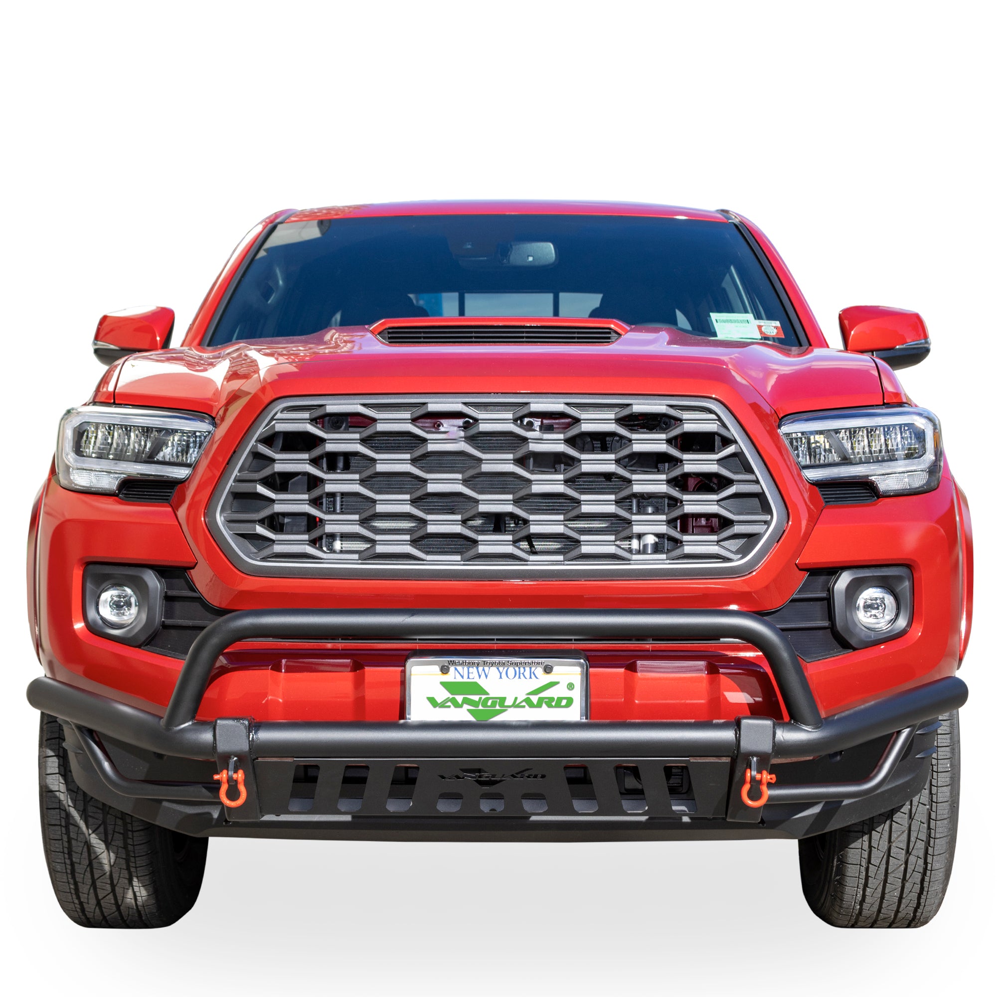 VANGUARD OFF ROAD Vanguard Black Powdercoat Front Guards Front Runners Bumper Guard for 2005 2023 toyota tacoma nan