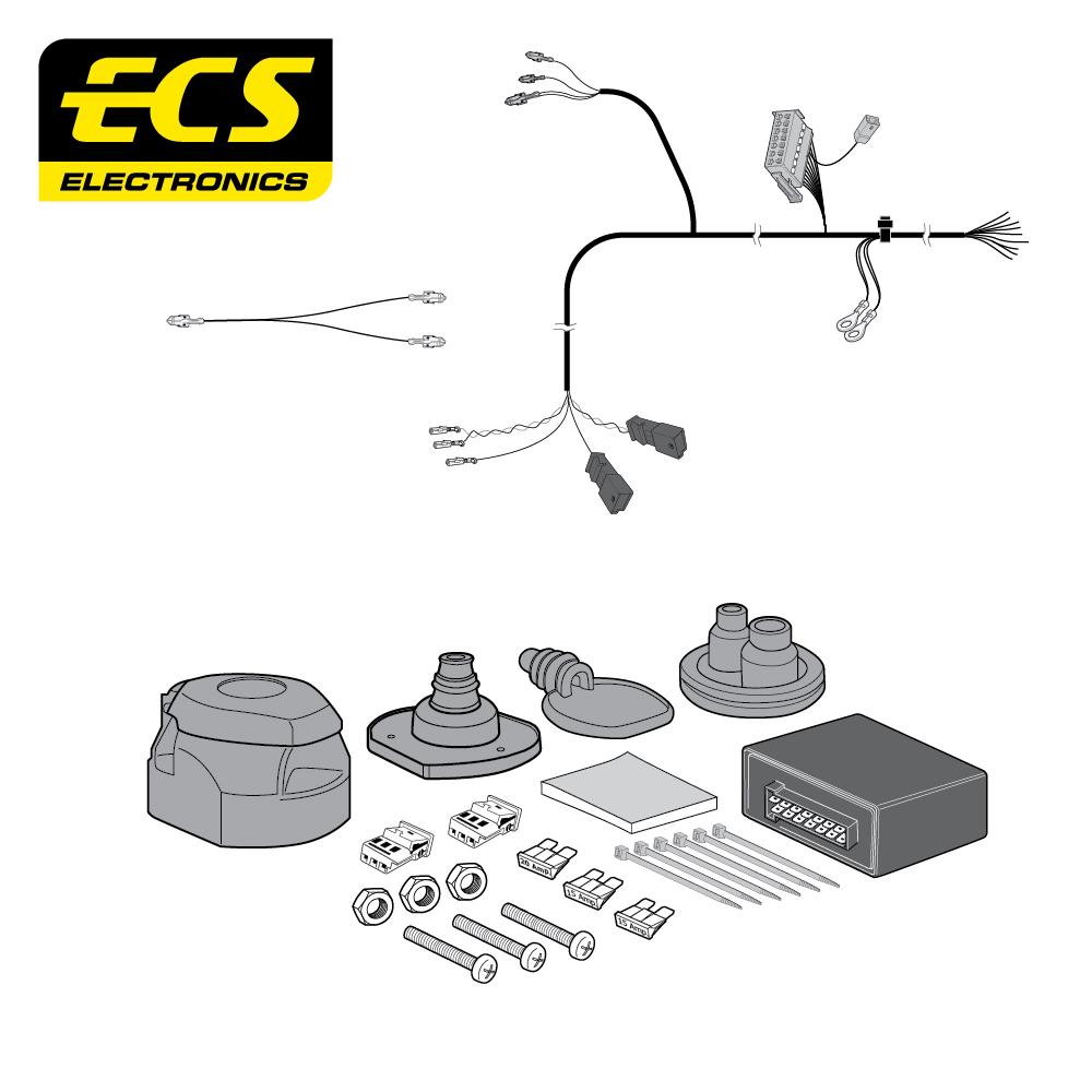 ECS ELECTRONICS Towbar Wiring Kit 13 Pin VOLKSWAGEN Touareg SUV May 2010   May 2018 VW101D1U