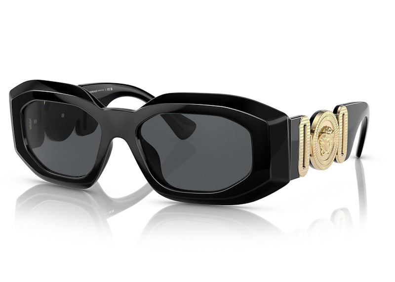Versace Irregular Sunglasses Black Dark Grey